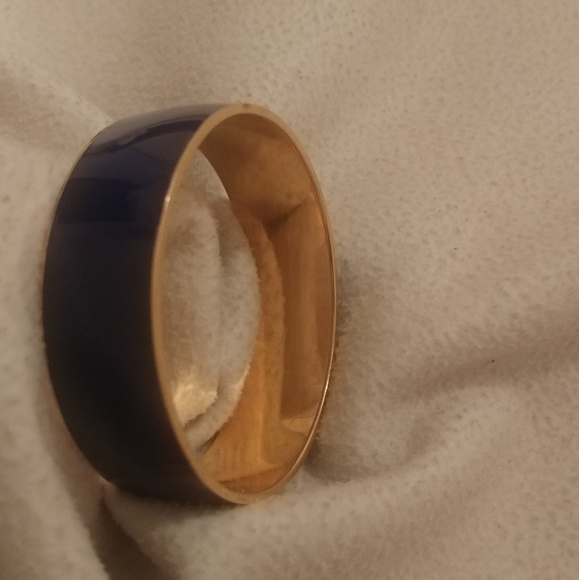 J crew navy blue gold bangle stamp vintage bracele